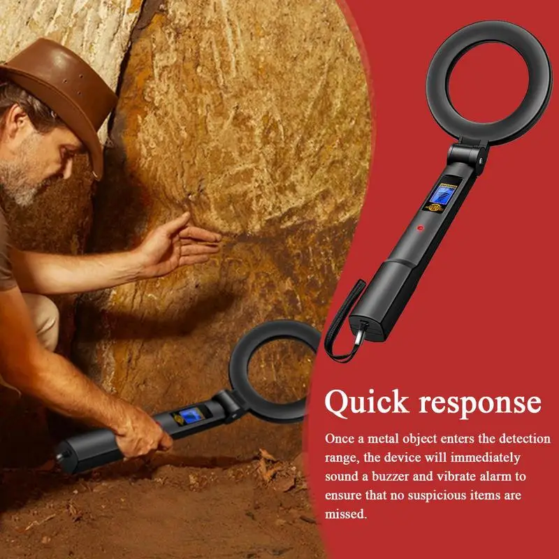 Hand Held Metal Detector Wand 360 Scanning Portable Handheld Metal Detector Sound & Vibration Alerts High Sensitivity Detection
