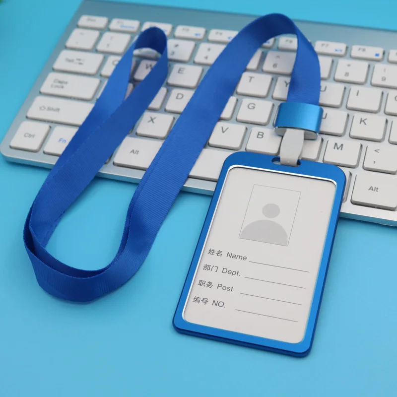 

1PC Fashion Card Cover Women Men Aluminum Alloy Work Name Card Holders Business Work Card ID Badge Lanyard Holder
