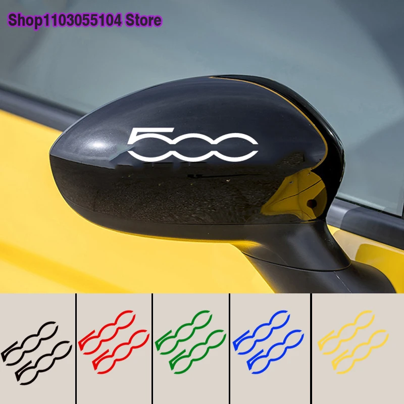 Adesivo Per Specchietto Retrovisore Auto 2 Pezzi Per Fiat 500 Abarth Sport 595 695