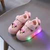 Disney Mickey Mouse Spring Autumn and Winter Children's Lighting Casual Shoes pu Girls and Boys LED Sneakers Board shoes 1