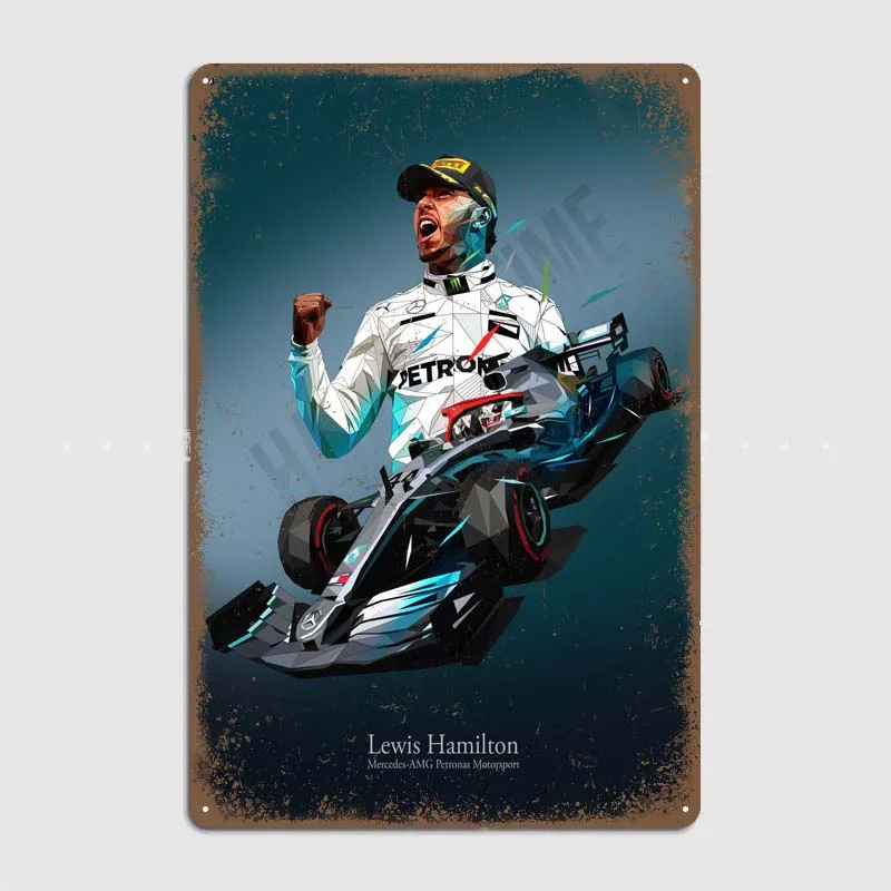 Lewis Hamilton Low Poly Decor For Room F1 Decorazione Per La Casa Segni In Metallo Vintage Poster Garage Bar Decor Metal Wall Art Murale