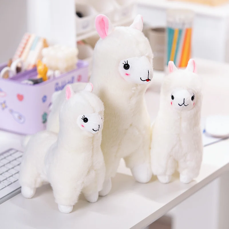 Kawaii Soft Fluffly Alpaca Plush Toy Cartoon Stuffed Animals Cute Sheep Alpacas Doll for Kids Girls Holiday Birthday Gifts Decor