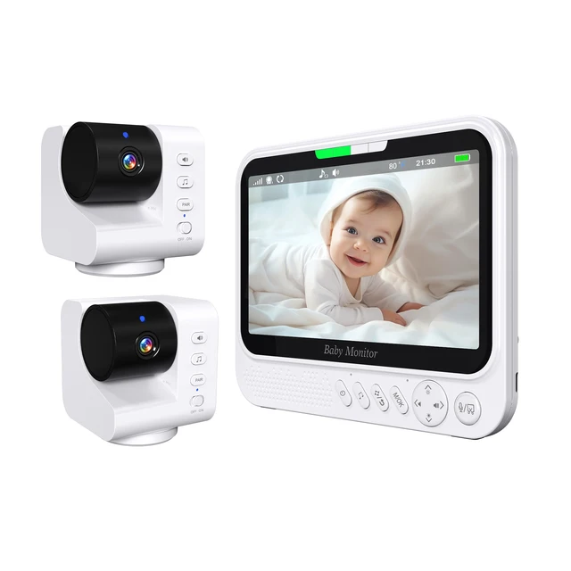 Long Distance 7Inch Screen PTZ Digital Baby Monitor Temperature Monitoring Lullaby Babysitter Nanny Cam Intercom Baby Camera 6