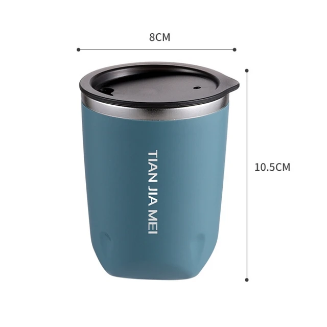 Tasse thermique de 300ML, tasse à café, tasse à bière en acier inoxydable pour thé, café, bouteille d'eau, isolée sous vide, étanche avec couvercles 2