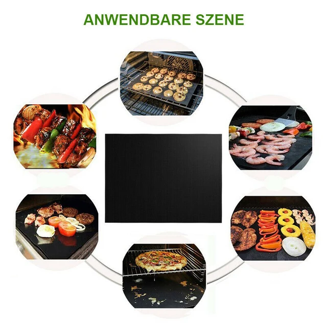 5Db 40*33Cm Grill Szőnyeg Nem Tapadó Bbq Pörkölt Barbecue Sütőfóli Sütőlap Konyha Szerszámok - Image 3