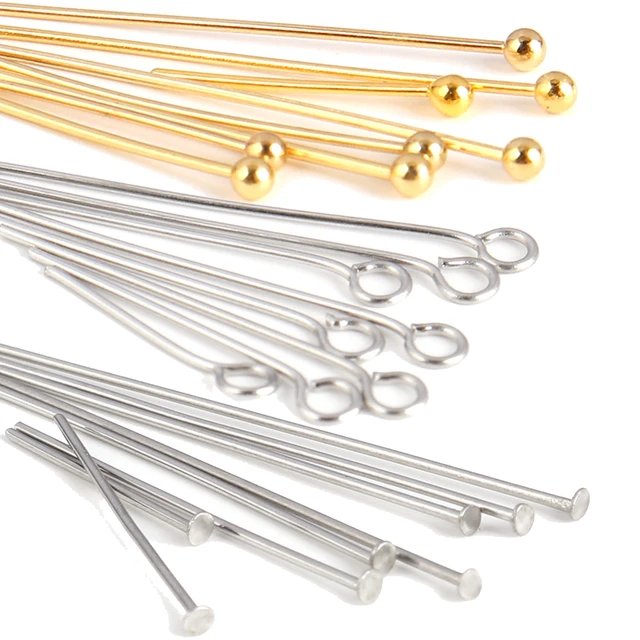 100pcs Stainless Steel Flat Head Pins for Jewelry Making Supplies Ball Pins  Jewelry Findings Headpins Eye Pins Accessories - AliExpress