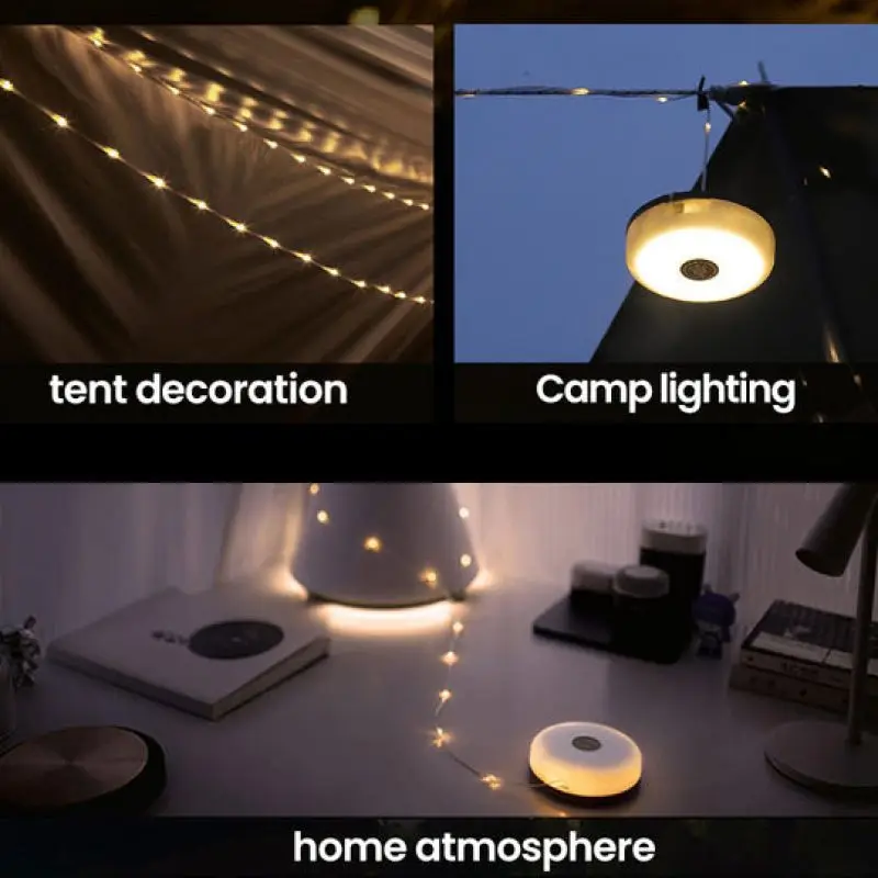 Outdoor Tent Colorful Atmosphere String Lights USB Charging LED Camping  Light Waterproof Portable Stowable Lighting Lamp