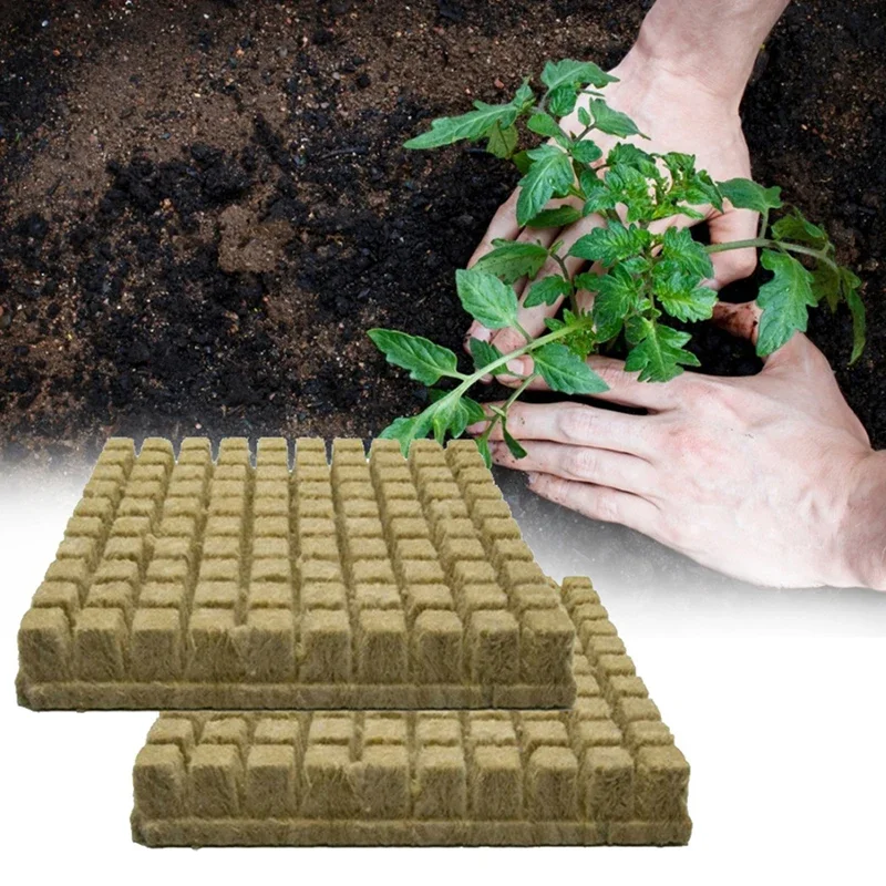 25x25x25mm Stonewool Hydroponic Grow Media Cubes Plant Cubes Soilless Substrate Seeded Rock Wool Plug Seedling Block 50pcs hydroponic grow media cubes soilless planting substrate