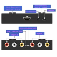1080P 2 Way AV to HDMI-Compatible 2AV TO HDMI-Compatible 2RCA TO HDMI-Compatible Multi-Function Convenient Signal Converter - Image 6