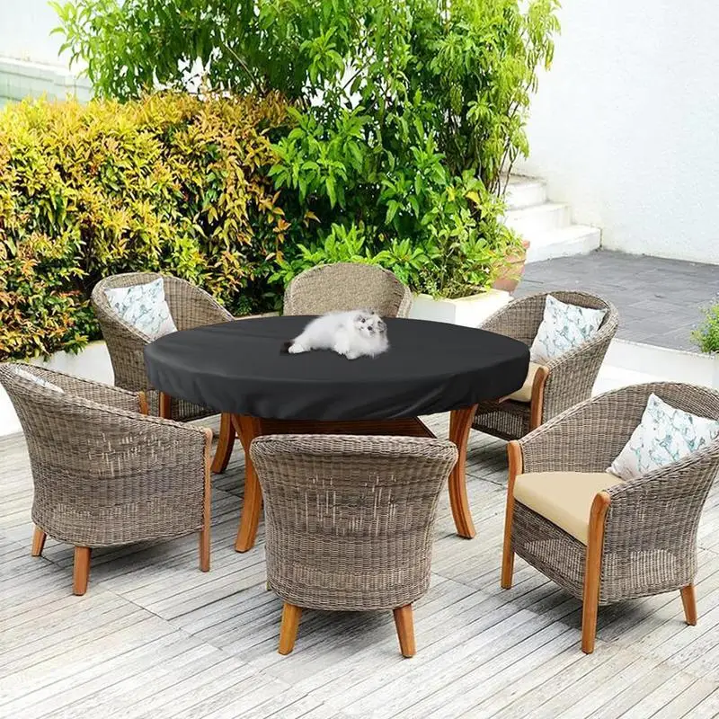 Round Table Outdoor Garden Furniture Rain Cover Waterproof Oxford Sofa Protection Garden Patio Rain Covers Furniture Cover patio furniture cover