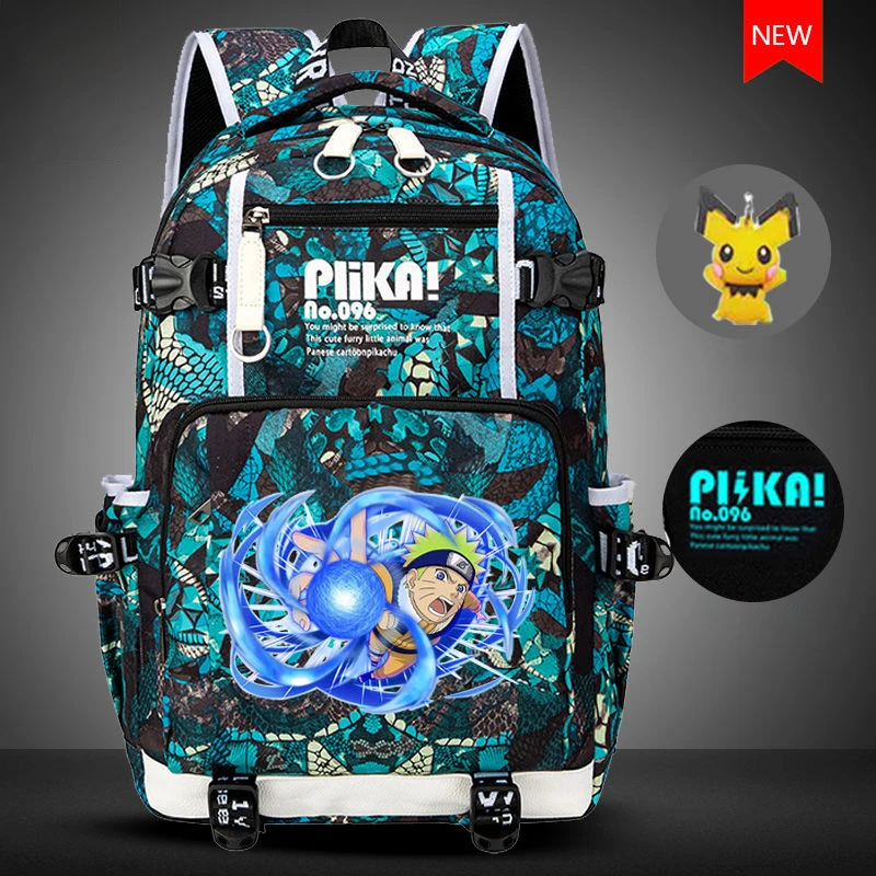 

New Naruto Uchiha Sasuke Uzumaki Naruto School Bag Boys Waterproof Large Outdoor Travel Backpack Birthday Present