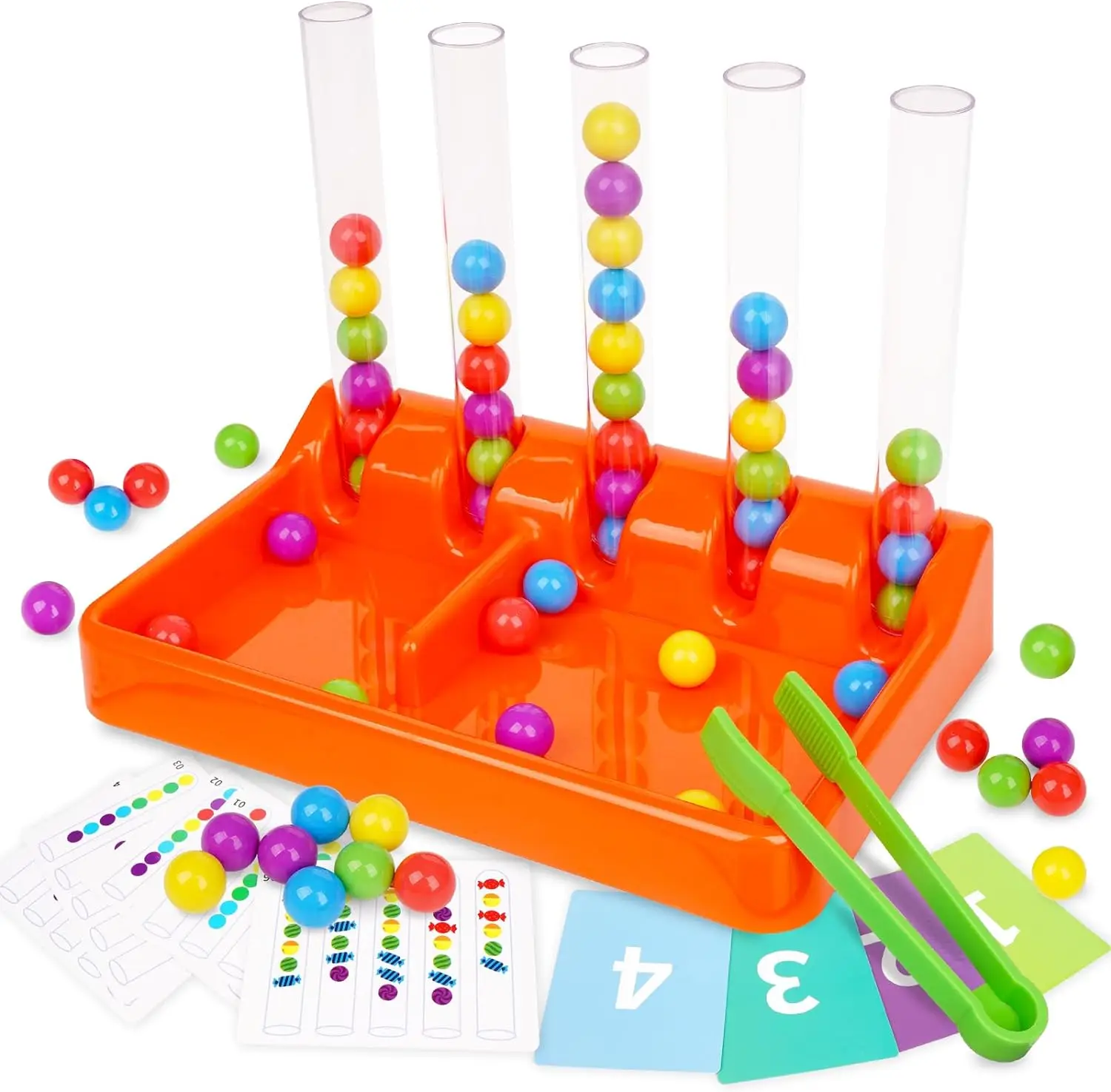 ColorSortingToyRainbowBeadsMatchingMontessoriToysMathCounting