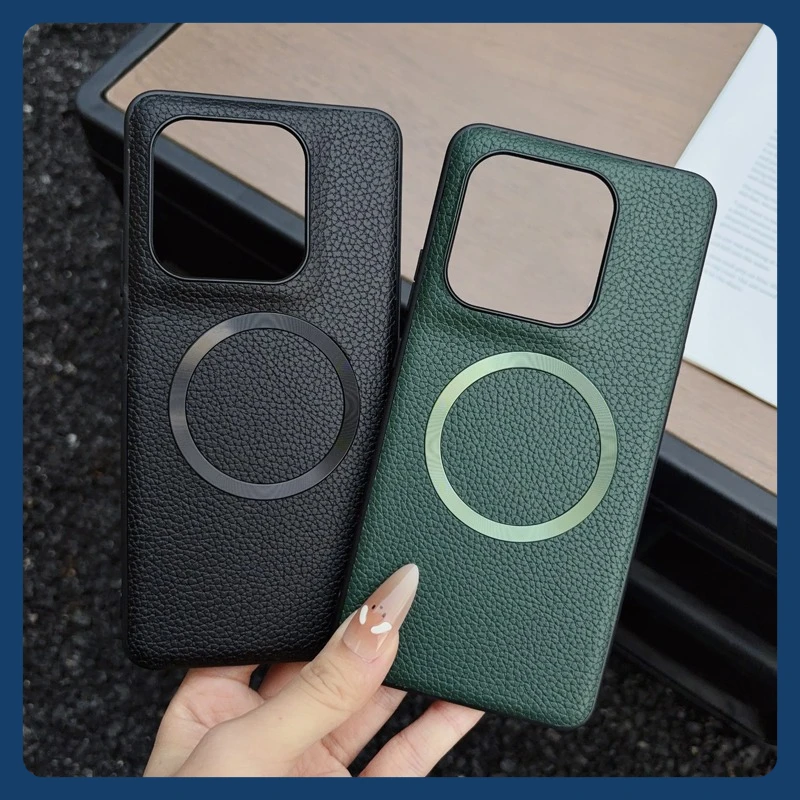 ELVEV Magnetic Lichee Pattern PU Leather + PC Anti-Fall Case Cover