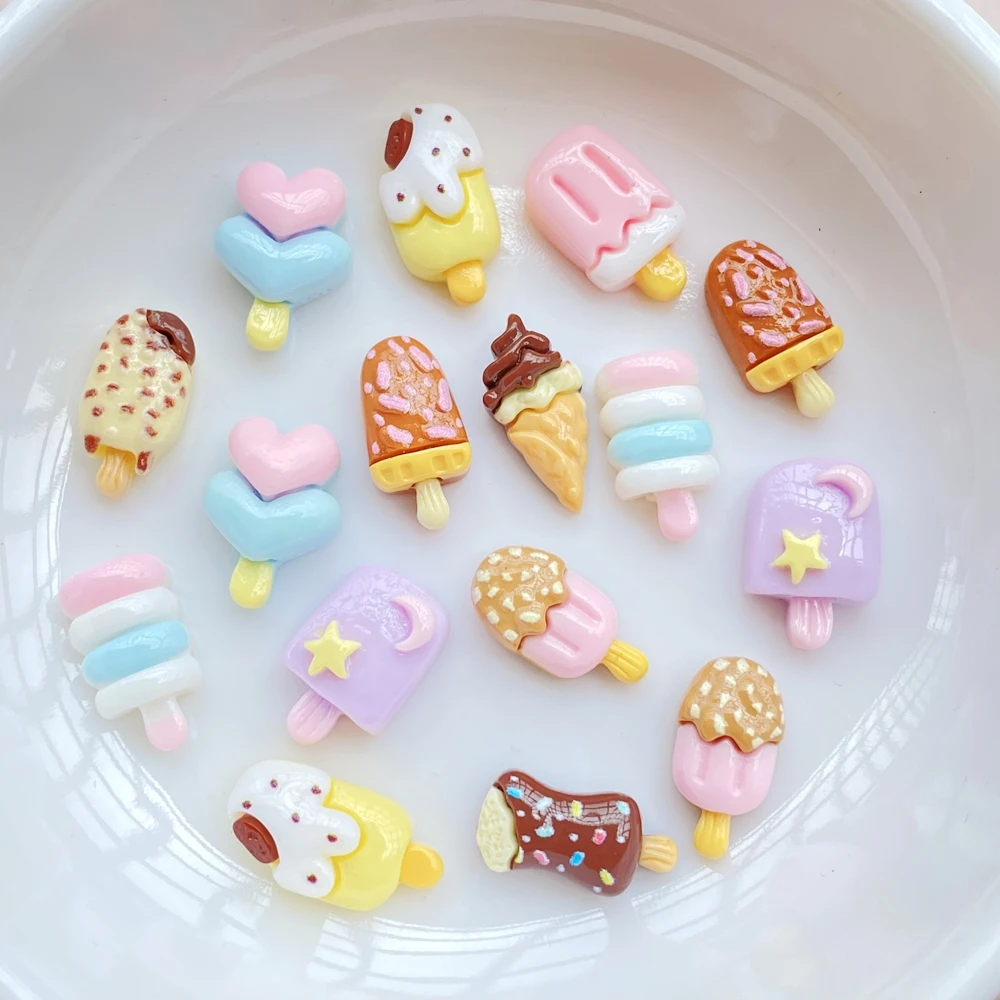 Resin Mini Cartoon Animal Popsicle Manicure Parts 30Pcs For Hair Bows Accessories
