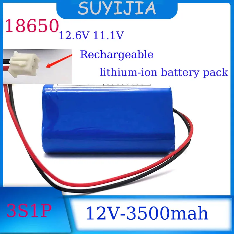 

3S1P Li-ion Battery 3500mAh 12V Rechargeable Battery Pack 12.6V 11.1V Suitable for Flashlight GPS Searchlight Device Battery