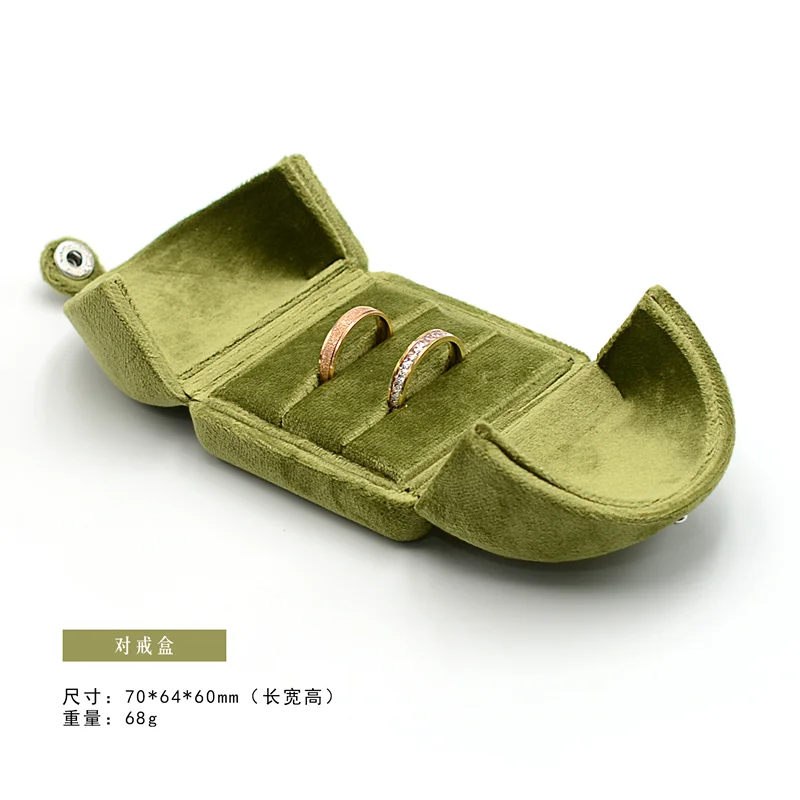 High-quality Velvet Double-opening Jewelry Storage Box For Rings Earrings Pendants Bracelets Necklaces Jewelry Packaging Box