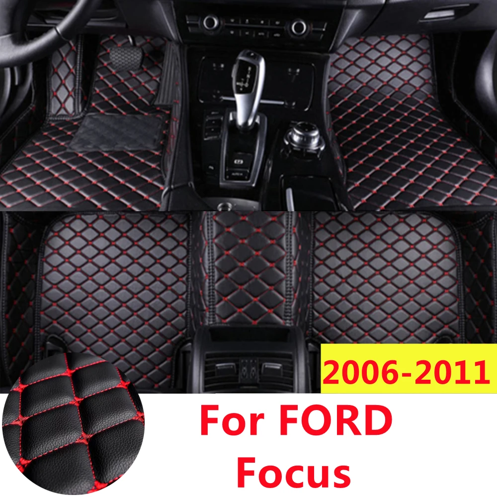 

SJ Full Set Custom Car Floor Mats Fit For FORD Focus 2011 2010 2009 2008 2007 2006 Front & Rear Floor Liner Styling Auto Parts