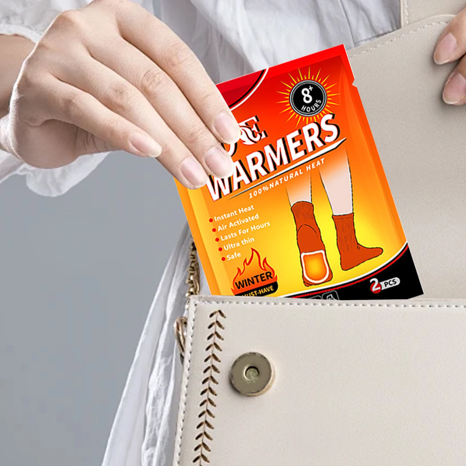 20 Pair Disposable Feet Warmers Up To 8 Hours of Heat Heat Pack Easily Apply with Adhesive for Cold Weather & Outdoor Activities