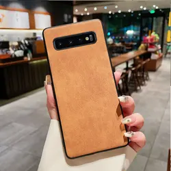 Luxury Business Matte Leather TPU Phone Case - Fashion Protective Shell - Galaxy S10 4G (Brown)