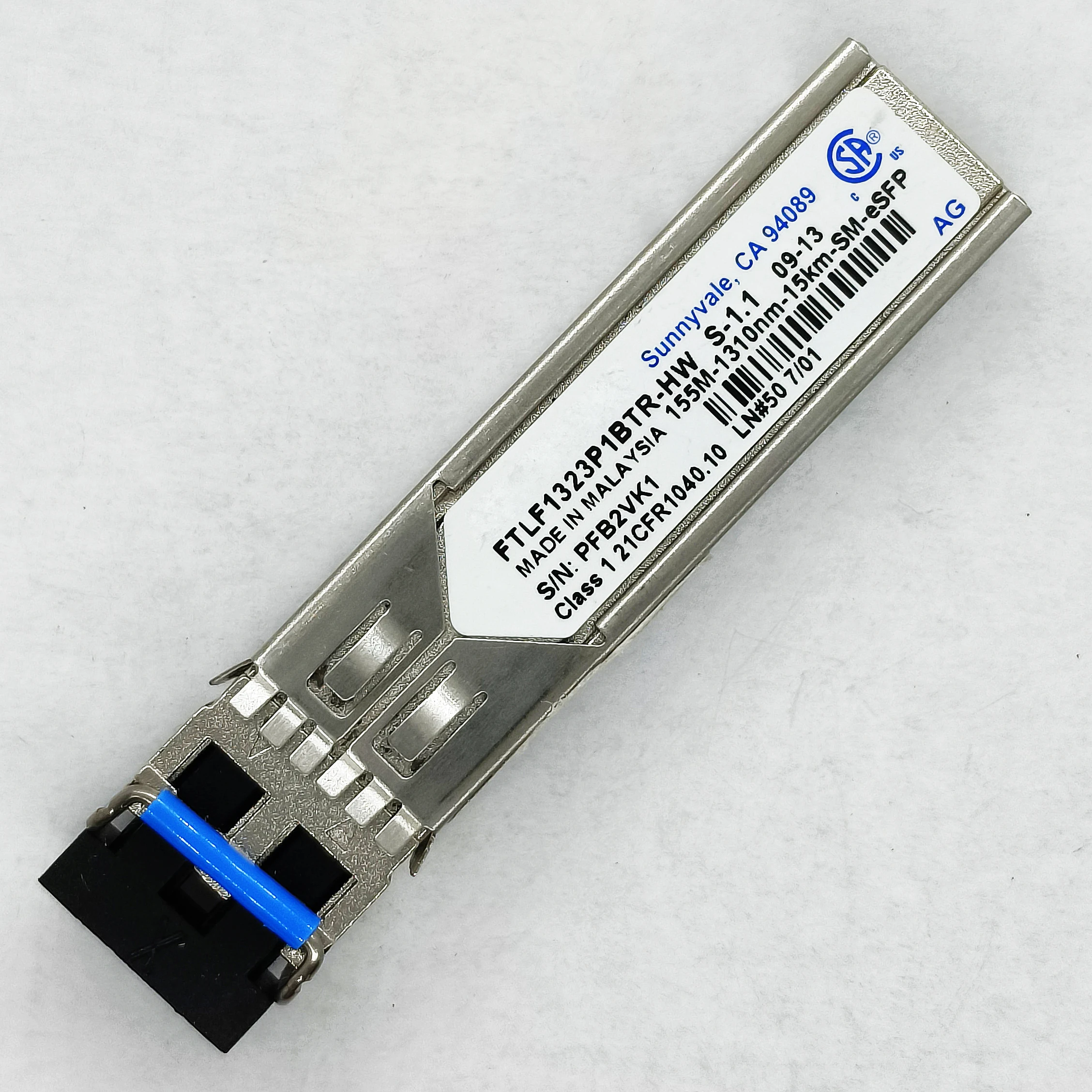Genuine For Finisar 155M-1310nm-15km-SM eSFP FTLF1323P1BTR-HW FTLF1323P1BTR FTLF1323P1BTL Pre-Owned Transceiver