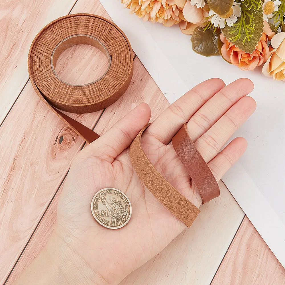 1롤 블랙 가죽 스트립 50mm x 2m 단면 리치 그레인 가죽 스트랩 1.7mm 두께의 플랫 모조 가죽 코드