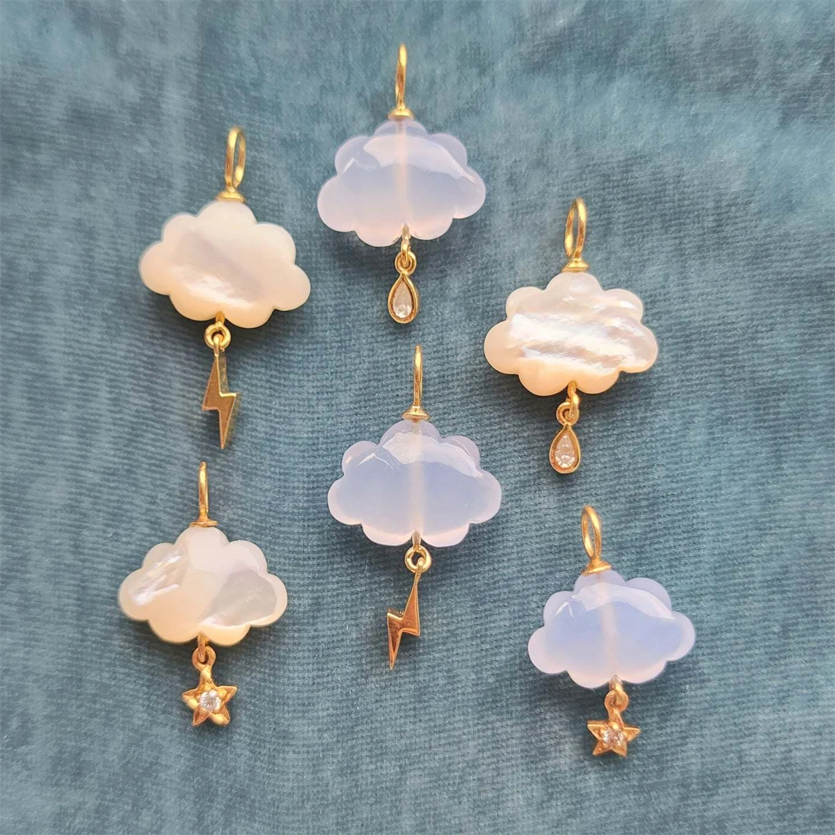 Neues Farbwolken-Anhängerzubehör aus Edelstahl zum Selbermachen, vergoldete Farbkonservierung