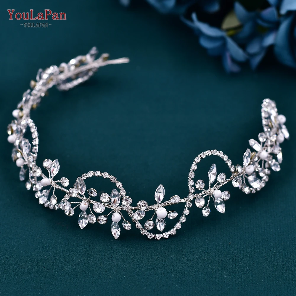 Bridal Headband Wedding Rhinestone Hair Accessories Women Headwear Dancing Party Headpiece Handmade Headdress HP266
