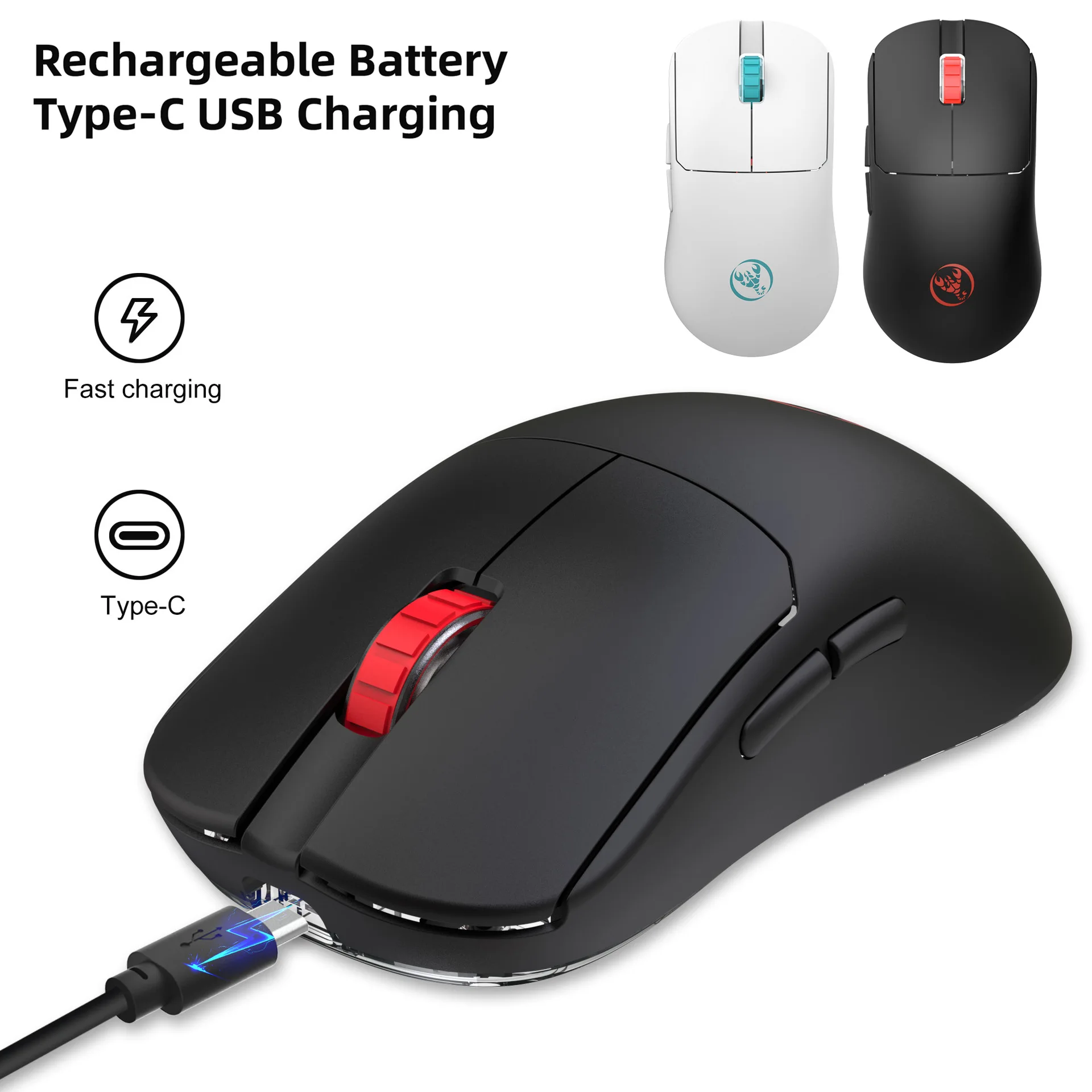 

T800 Lightweight Gaming Mouse Dual-Mode 2.4G Wired 10000Dpi Adjustable Rechargeable Wireless Mouse