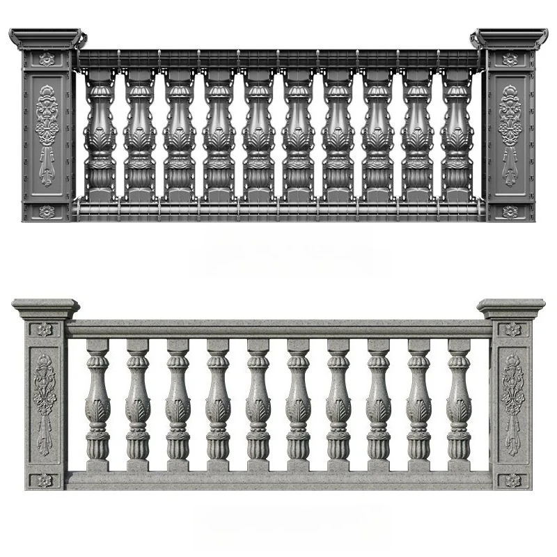 New European Style Railing Mold Custom Villa Fence Cast in Place Cement Roman Columns Balcony Guardrail Outdoor Decor Products