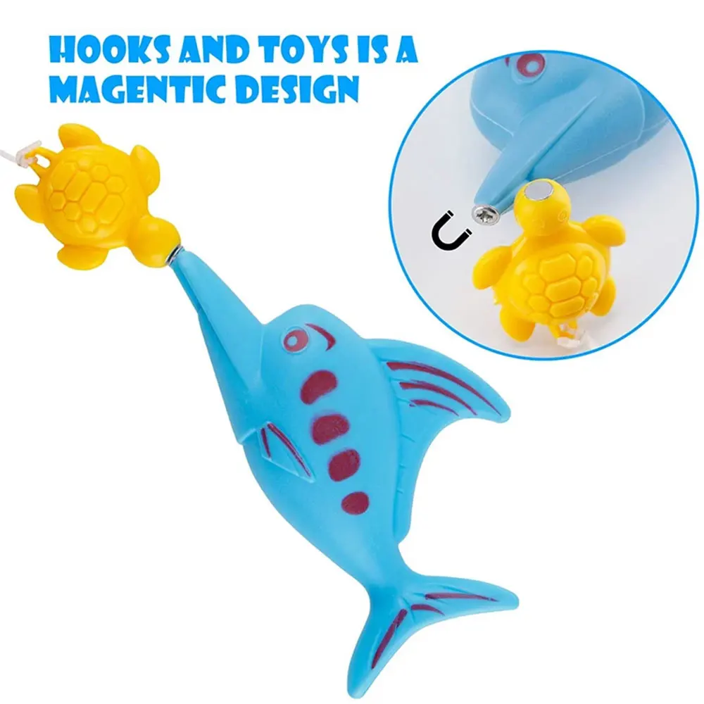 Fishing Toy Set Water Toys Float Magnetic Rod Fish Inflatable Pool Baby  Learning Education Toy For Baby Kids Bath Gifts