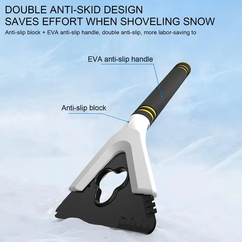 Car Snow Shovel Portable 3in1 Ice Scraper Windshield Snow Remover Ice Breaker Winter Removal Tool for SUV Trucks Off-Road