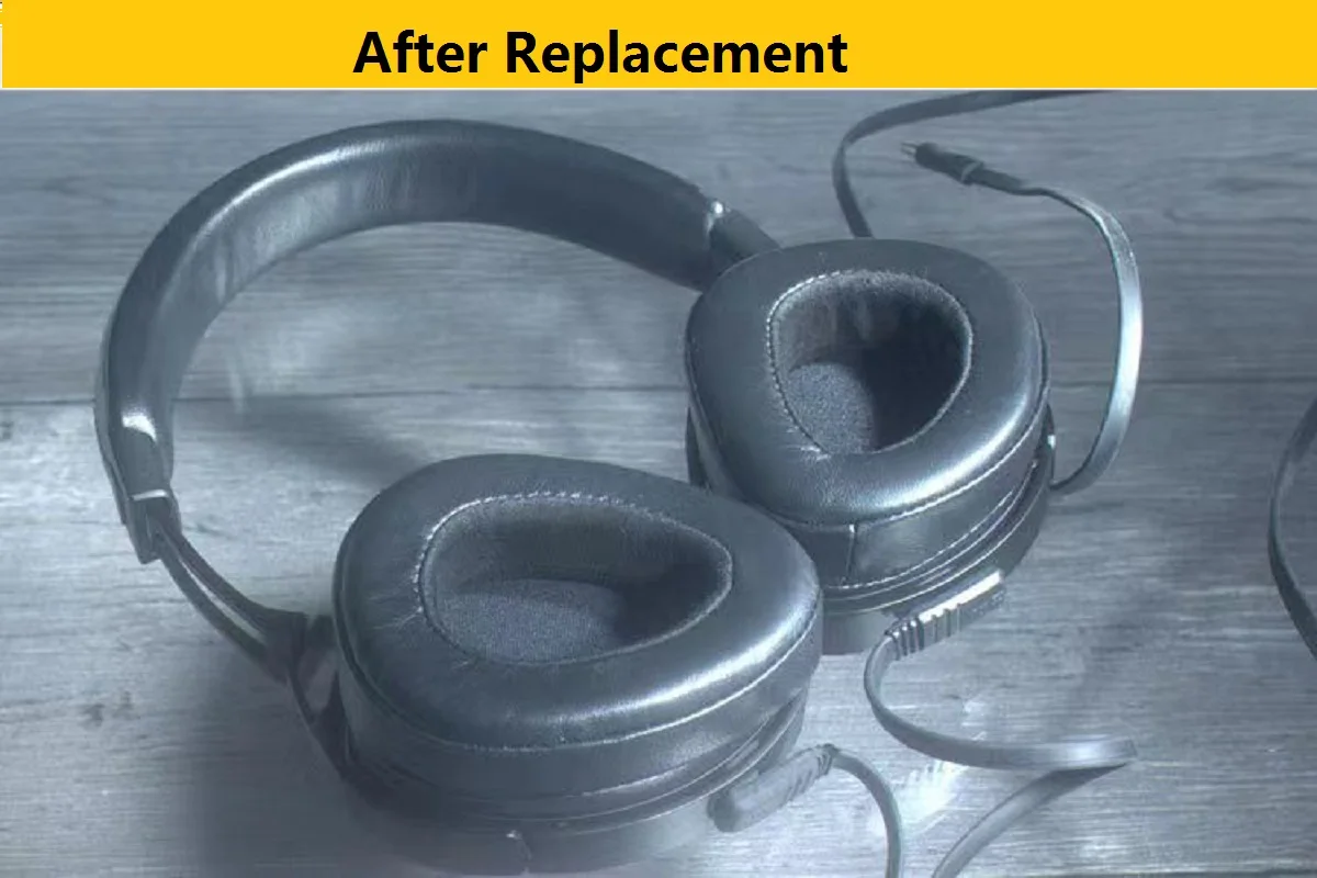 Upgraded Replacement Genuine sheepskin earpads for Audeze SINE Headphones Replacement for Large Headset Ear Pads Earmuff