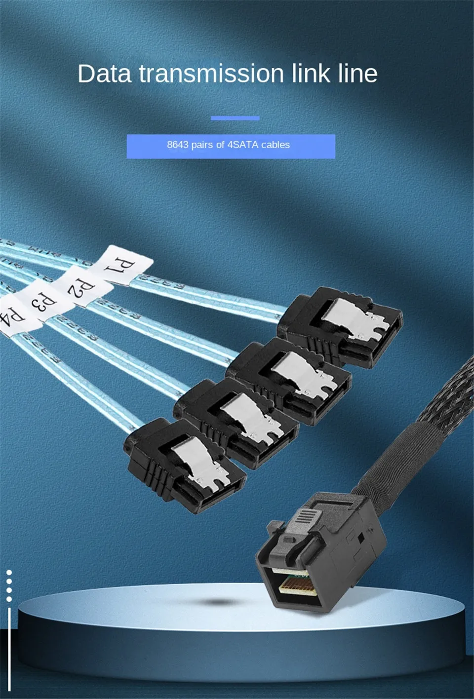 Cavo Interno HD Mini SAS A 4 SATA - 100 Cm Per Schede Madri E Controller RAID - Foto 10