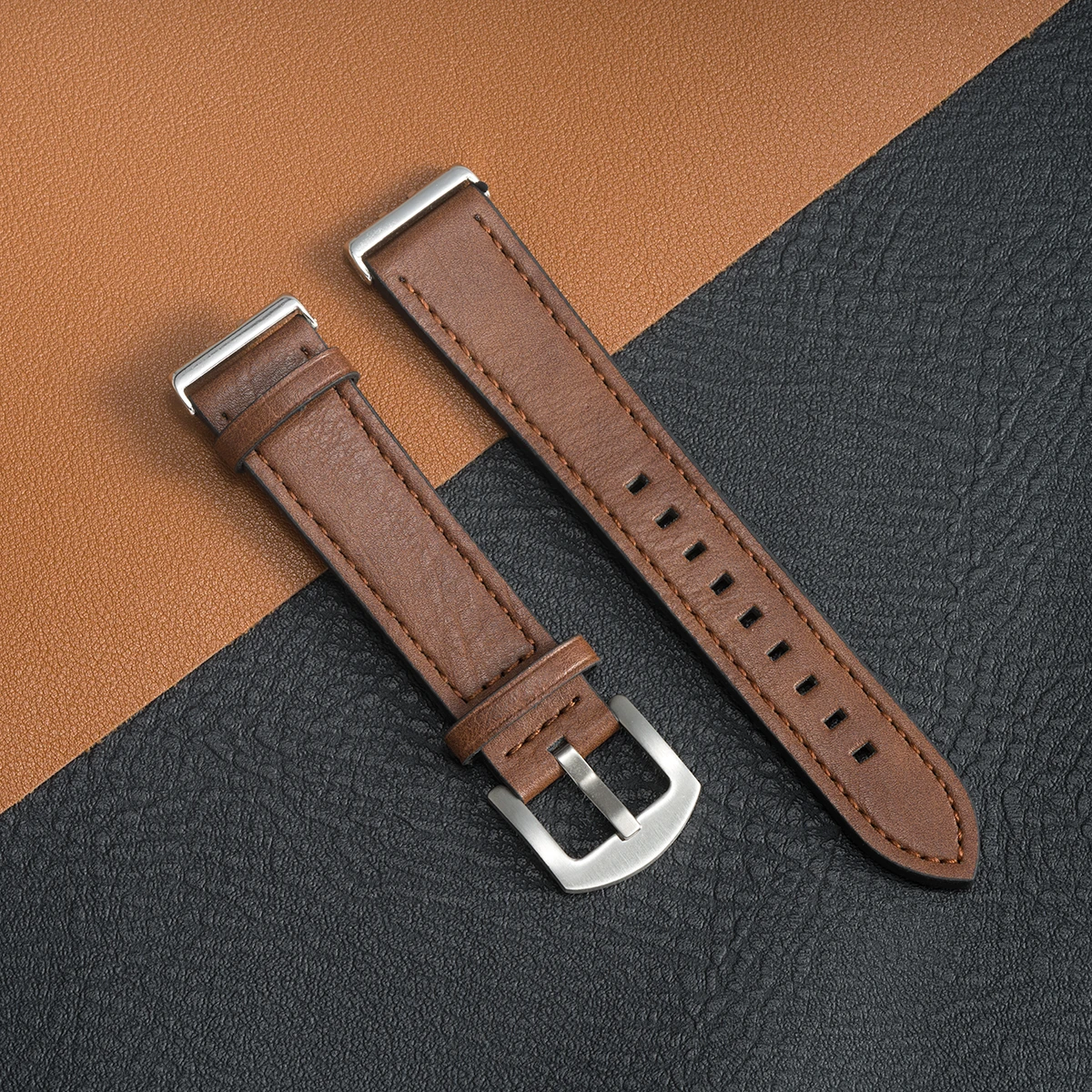 Premium Leather Strap Replacement Wristband for Smartwatch Fitness Trackers