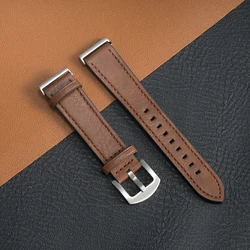 Premium Leather Strap Replacement Wristband for Smartwatch Fitness Trackers (BrS)