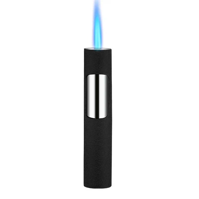 Butane Gas Lighter Rhinestone Torch Lighter for Ladies Mini Portable Cigarette Lighter Windproof Pink Flame Smoking Accessories Butane