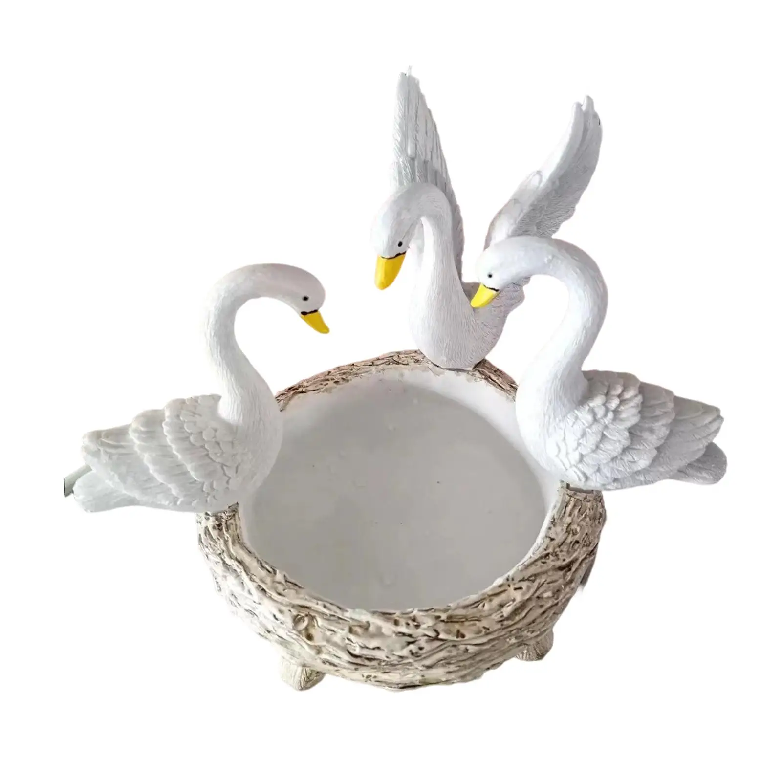 

Garden Flower Pot Desktop Vase Modern Resin Planter Pot Swan Sculpture Planter