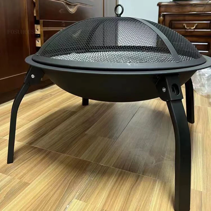 Outdoor Camping Fire Pits Multifunctional Bonfire Stove Charcoal BBQ Stove Heater Winter Indoor Balcony Charcoal Basin