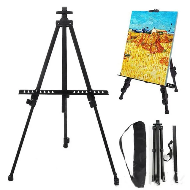 Cavalletto per schizzi portatile regolabile in metallo Disegno per schizzi per artisti Forniture artistiche Supporto per cavalletto da viaggio pieghevole con borsa da esterno 1