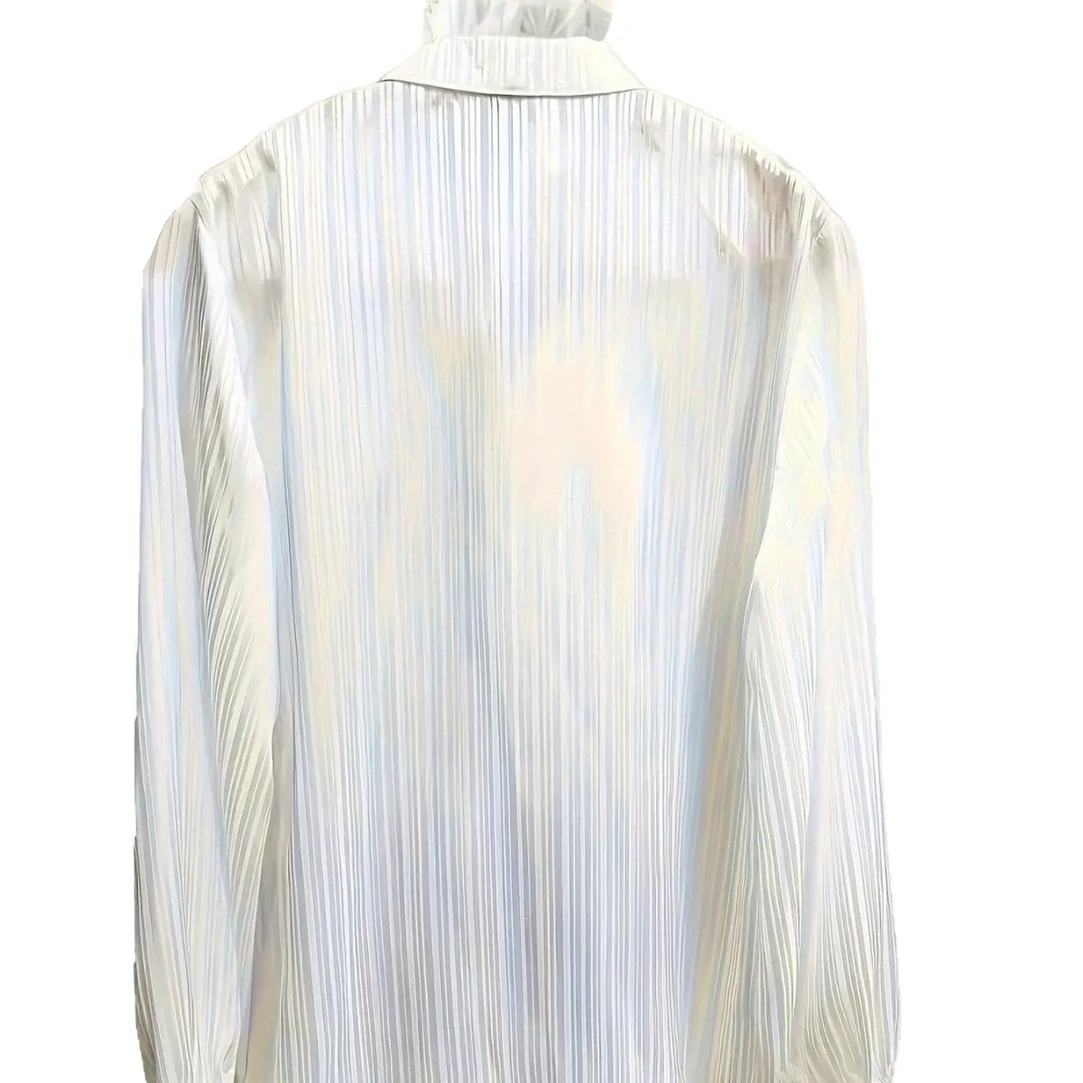 White Striped Long Sleeve Loose Fit Women Blouse
