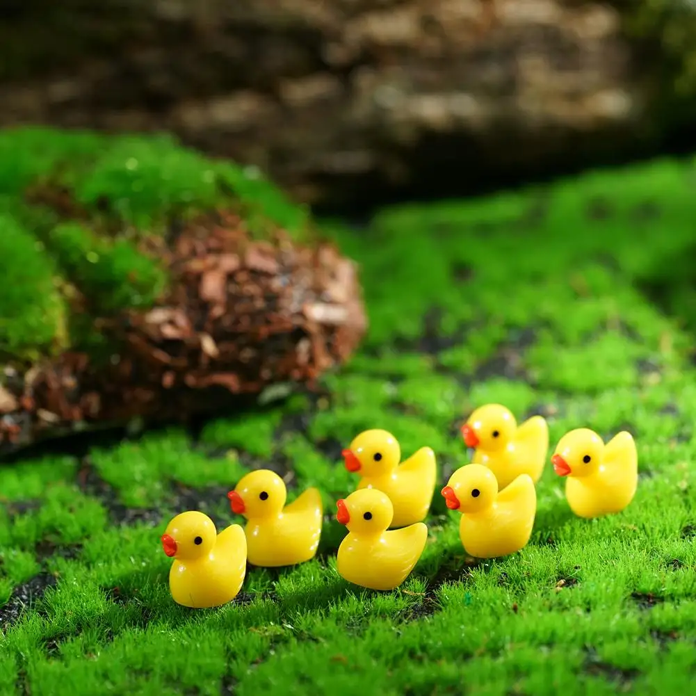 50/100PCS Resin Duck Ornament For Micro Landscape Dollhouse Outdoor Decoration