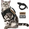 Tactical Cat Harness Leash with 2 Patches Set Puppy Vest For Military Small Dogs Pet Harnesses Working Training Cats Accessories 1