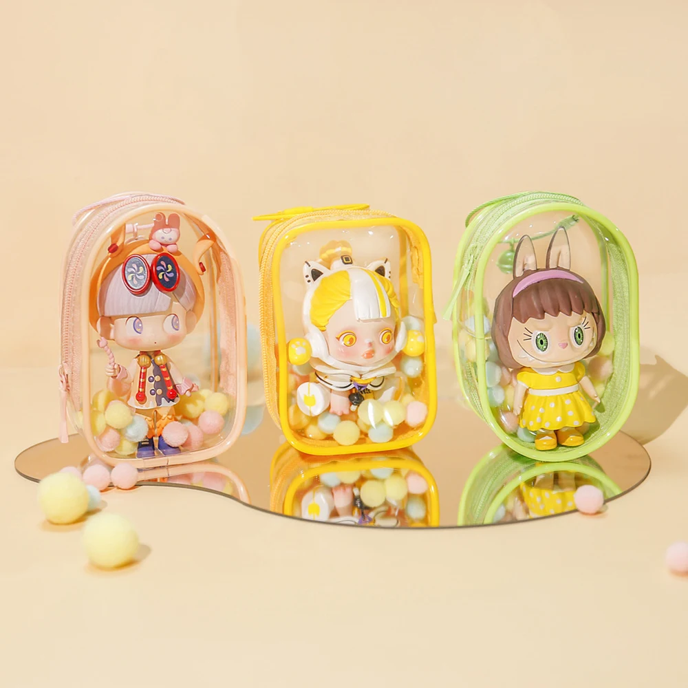 

Thicken Outdoor Dolls Display Bag Transparent Storage Box Pouch Mystery Box Keychain Bag Storage Case Cute Doll Bag Organization