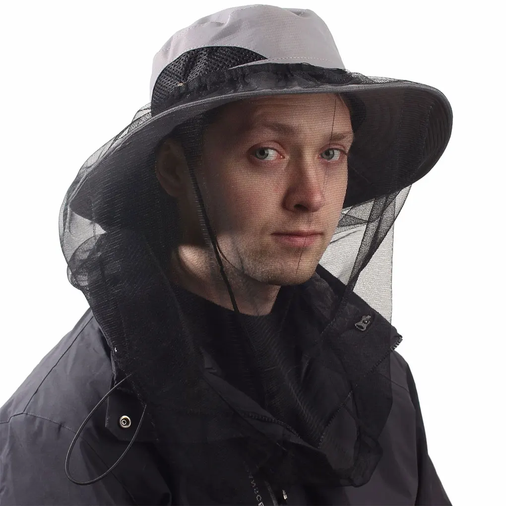 

Mosquito Head Face Protector Net Hat Insect Bugs Bee Proof Mesh Hat Beekeeping Hat Summer Outdoor Fishing Sun Cap Face Protector