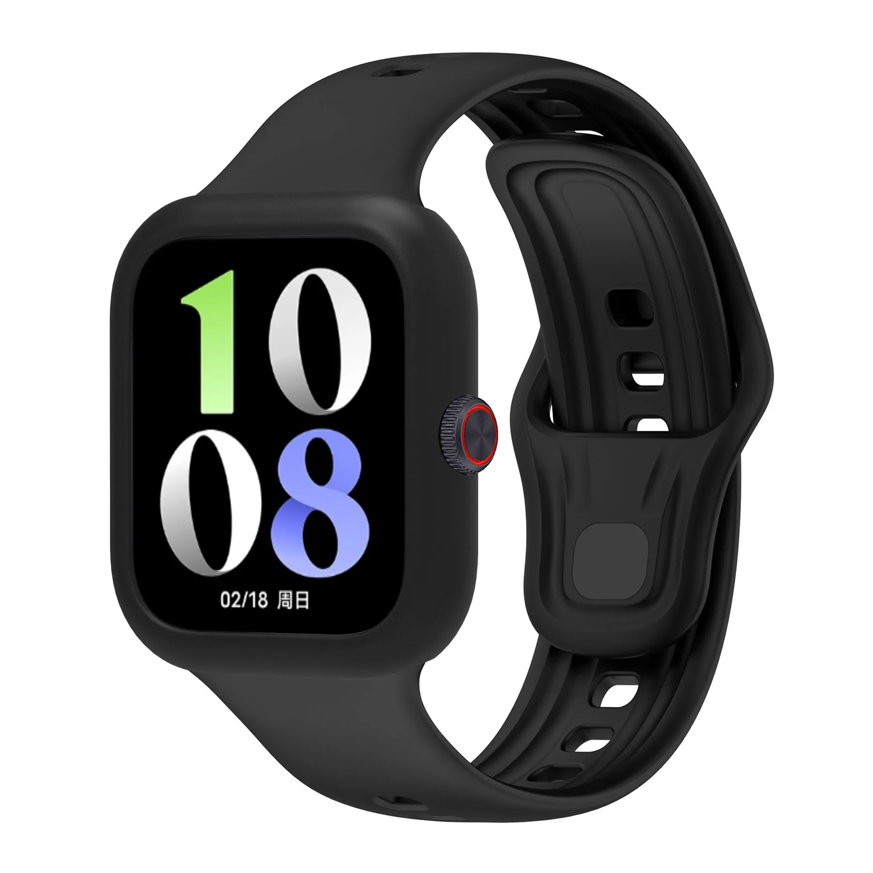 Dual-Function Silicone Sport Strap with Protective Case - Soft Replacement Band