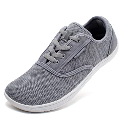Men’s Minimalist Breathable Trail Walking Shoes with Wide Toe Box - 45 (Gray)