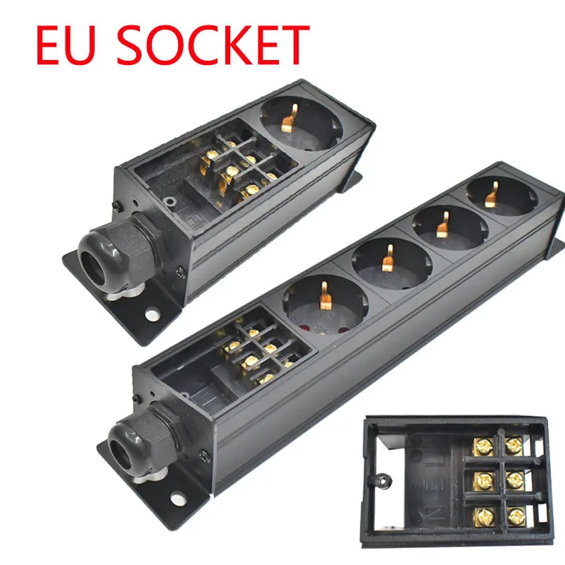 PDU power strip network cabinet rack wall desktop table bottom 1-11AC EU socket with junction box wireless socket