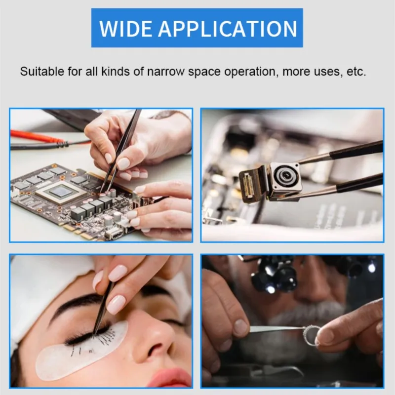 Industrial Tweezers Anti-static ESD Stainless Steel Precision Tweezers Curved Straight Repair Maintenance Soldering Craft Tools