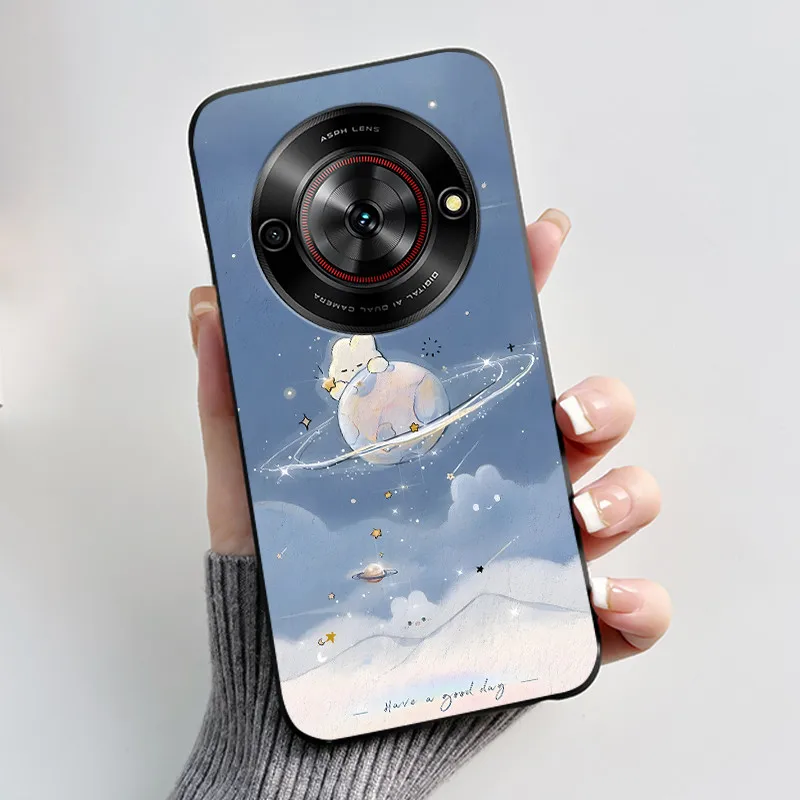 Aesthetic Cute Cat Fashion Shockproof Black Matte Soft TPU Phone Case