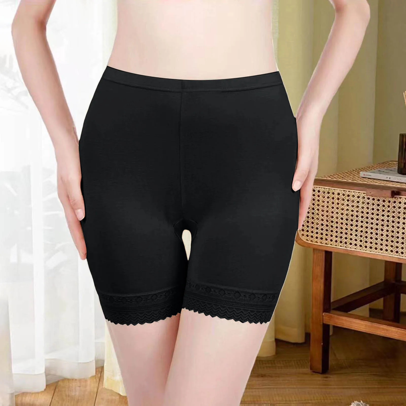 Safety Shorts Women Under Dresses Underwear Lace Stretch Cotton Contracted Abdomen Leggings